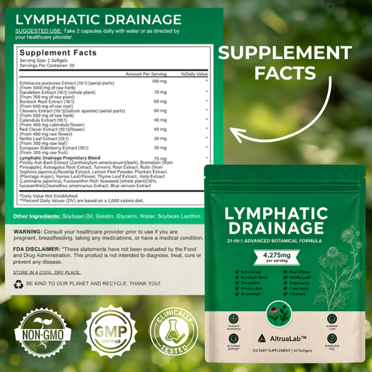 AltruaLab Lymphatic Drainage Support - 21-in-1 Herbal Blend