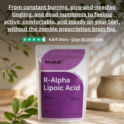 AltruaLab R Alpha Lipoic Acid - 600mg with Coconut Oil