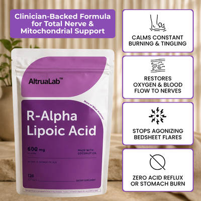 AltruaLab R Alpha Lipoic Acid - 600mg with Coconut Oil