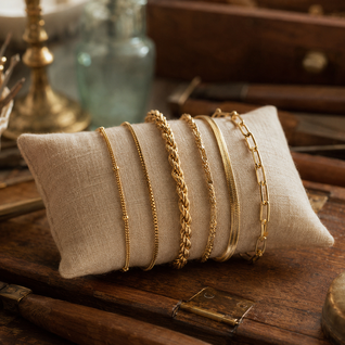 FINAL - Gold Figaro Bracelets (Set)