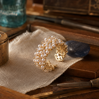 FINAL -  Gold Eliore Pearl Ring