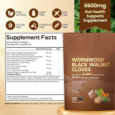 18-in-1 Wormwood Black Walnut Cloves Parasite Cleanse