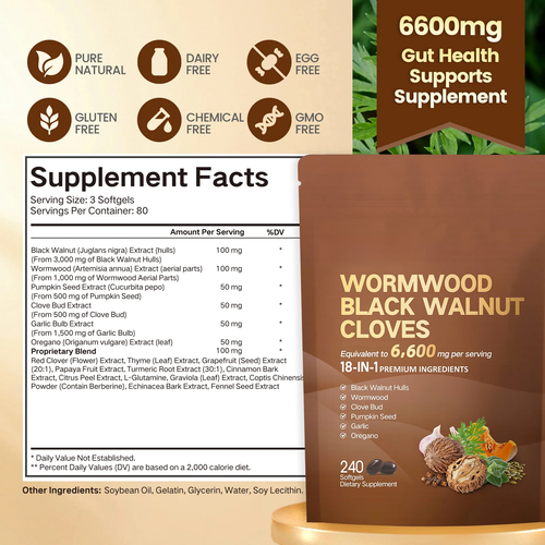 18-in-1 Wormwood Black Walnut Cloves Parasite Cleanse