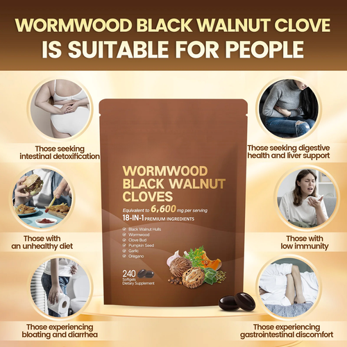 18-in-1 Wormwood Black Walnut Cloves Parasite Cleanse